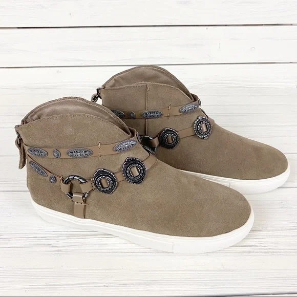 NEW Very Volatile Menloh Taupe Boho Sneakers 7 - Picture 8 of 13